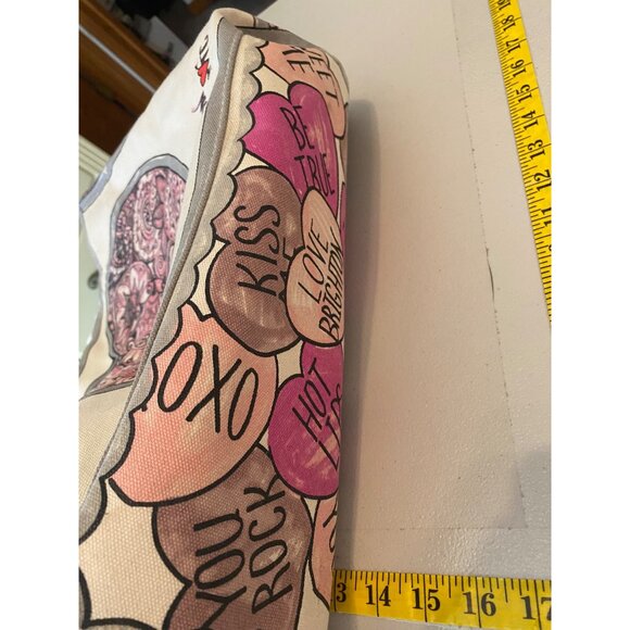 Brighton Love Bloom Heart Print Canvas Tote Bag - Picture 7 of 10